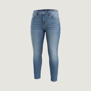 Old Navy OG Straight Jeans Womens 16 High Rise Extra Stretch Medium Wash Blue